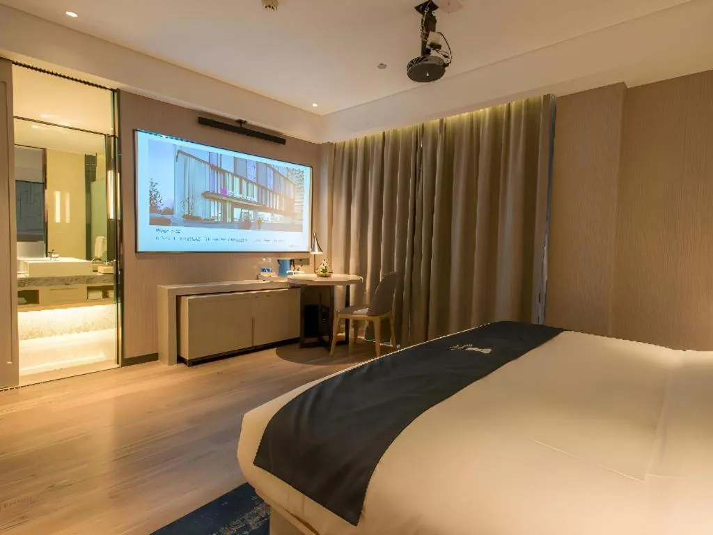 Bed in Echarm Hotel Wuhan Hankou Station Changgang Road Metro Station