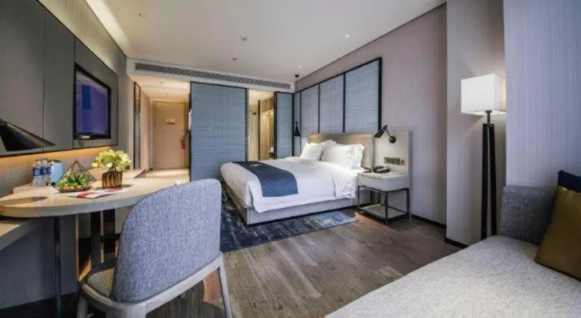 Bed in Echarm Hotel Wuhan Hankou Station Changgang Road Metro Station