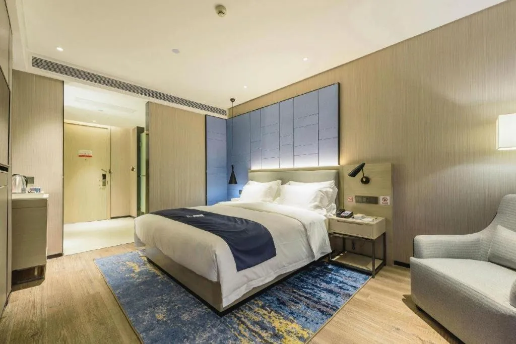 Bed in Echarm Hotel Wuhan Hankou Station Changgang Road Metro Station