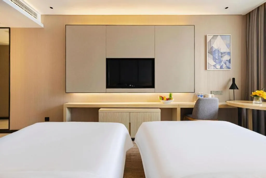 Bed in Echarm Hotel Wuhan Hankou Station Changgang Road Metro Station