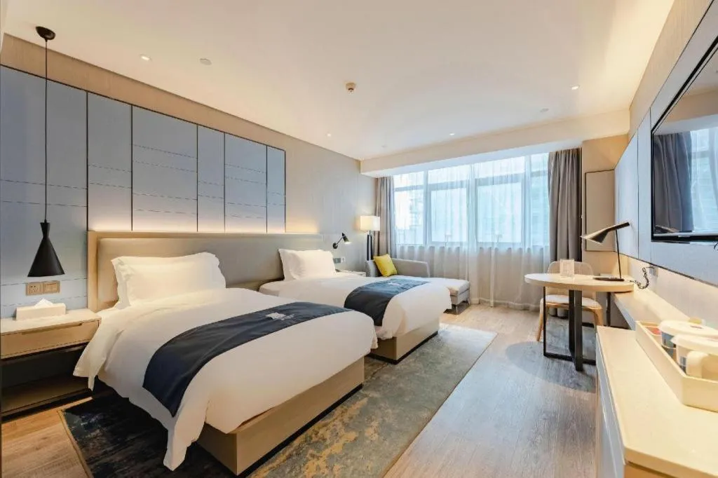 Bed in Echarm Hotel Wuhan Hankou Station Changgang Road Metro Station