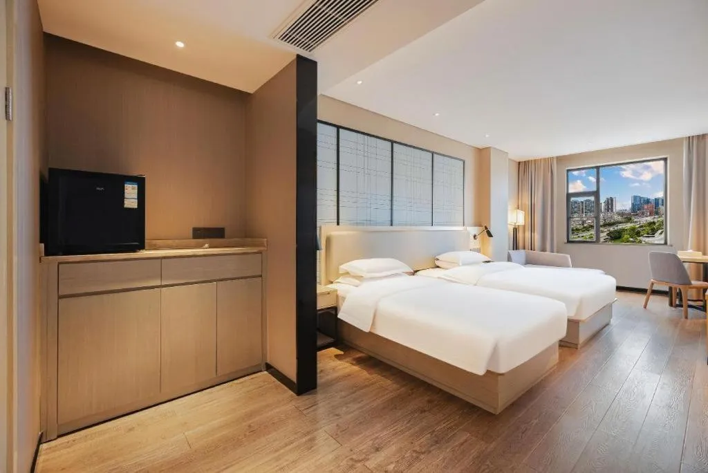 Bed in Echarm Hotel Wuhan Hankou Station Changgang Road Metro Station
