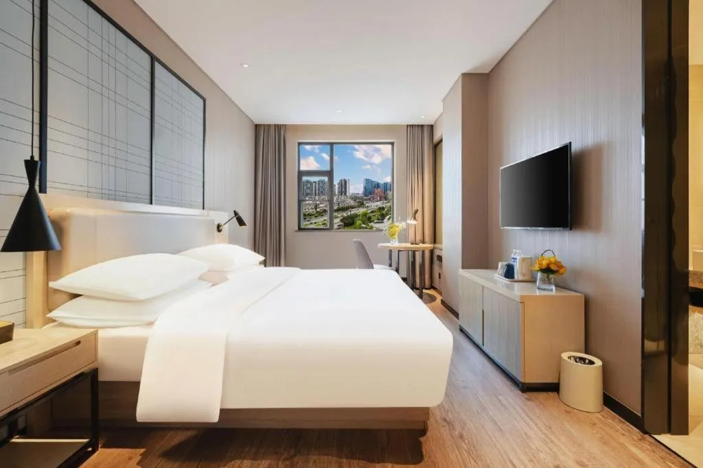 Bed in Echarm Hotel Wuhan Hankou Station Changgang Road Metro Station