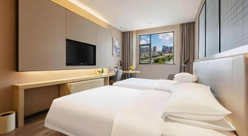 Bed in Echarm Hotel Wuhan Hankou Station Changgang Road Metro Station