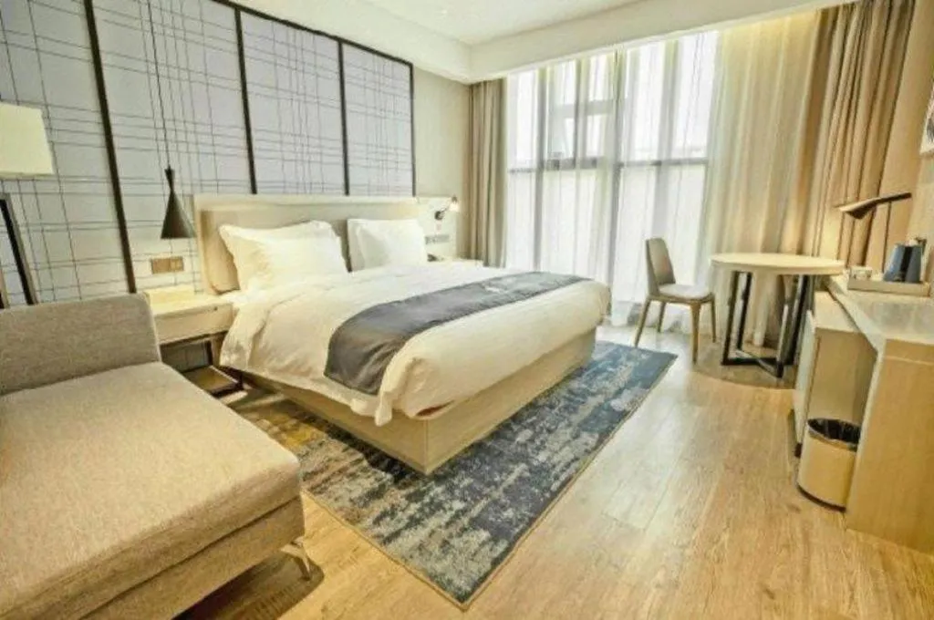 Bed in Echarm Hotel Wuhan Hankou Station Changgang Road Metro Station