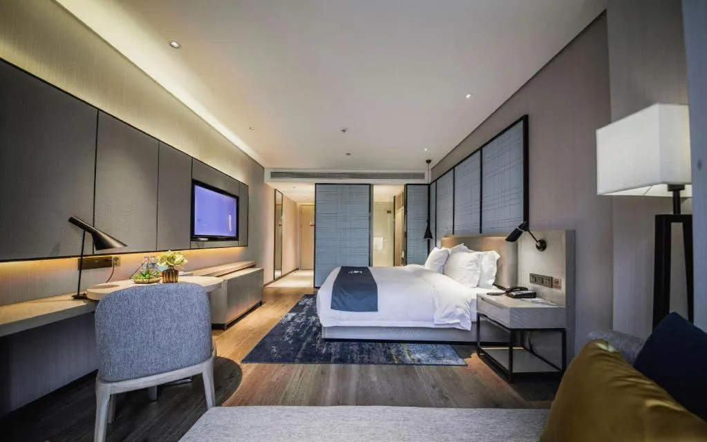 Bed in Echarm Hotel Wuhan Hankou Station Changgang Road Metro Station