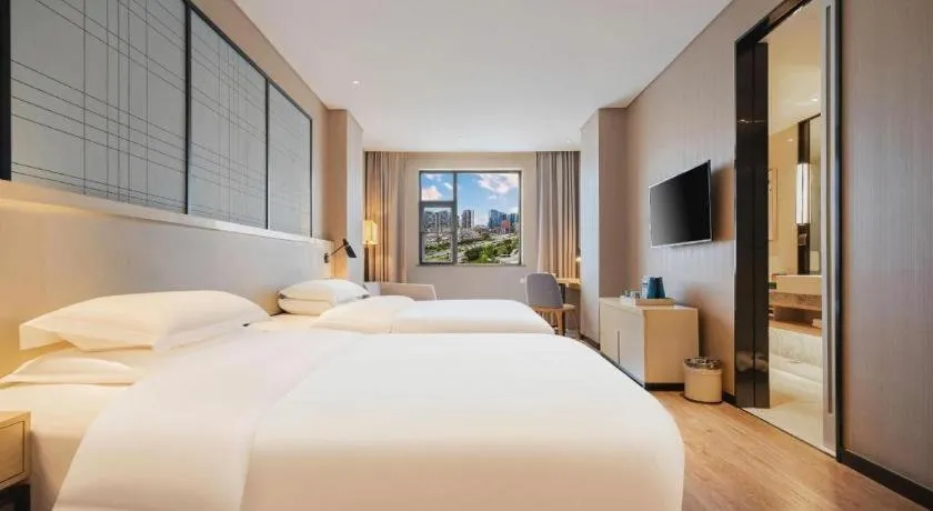 Bed in Echarm Hotel Wuhan Hankou Station Changgang Road Metro Station