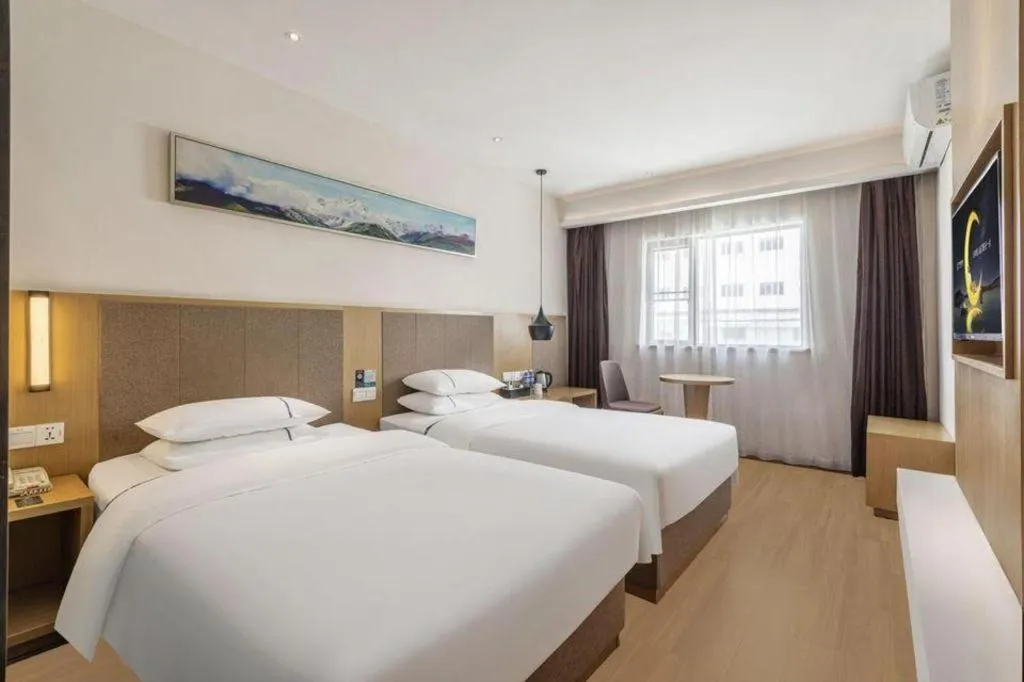 Bed in City Comfort Inn Wuhan Jianghan Road Liuduqiao Metro Station