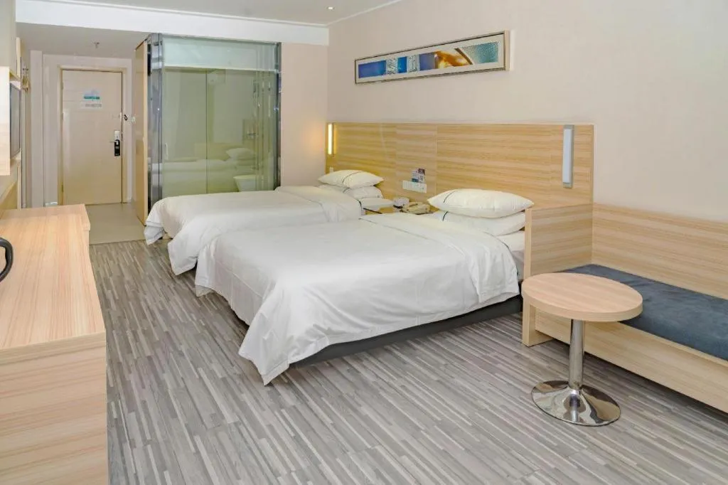 Bed in City Comfort Inn Hankou Railway Station Tangjiadun Wanda Plaza