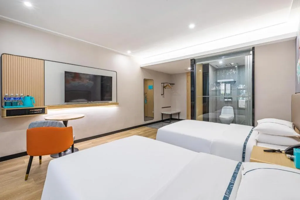 Bed in City Comfort Inn Wuhan Dream Times Jiedaokou