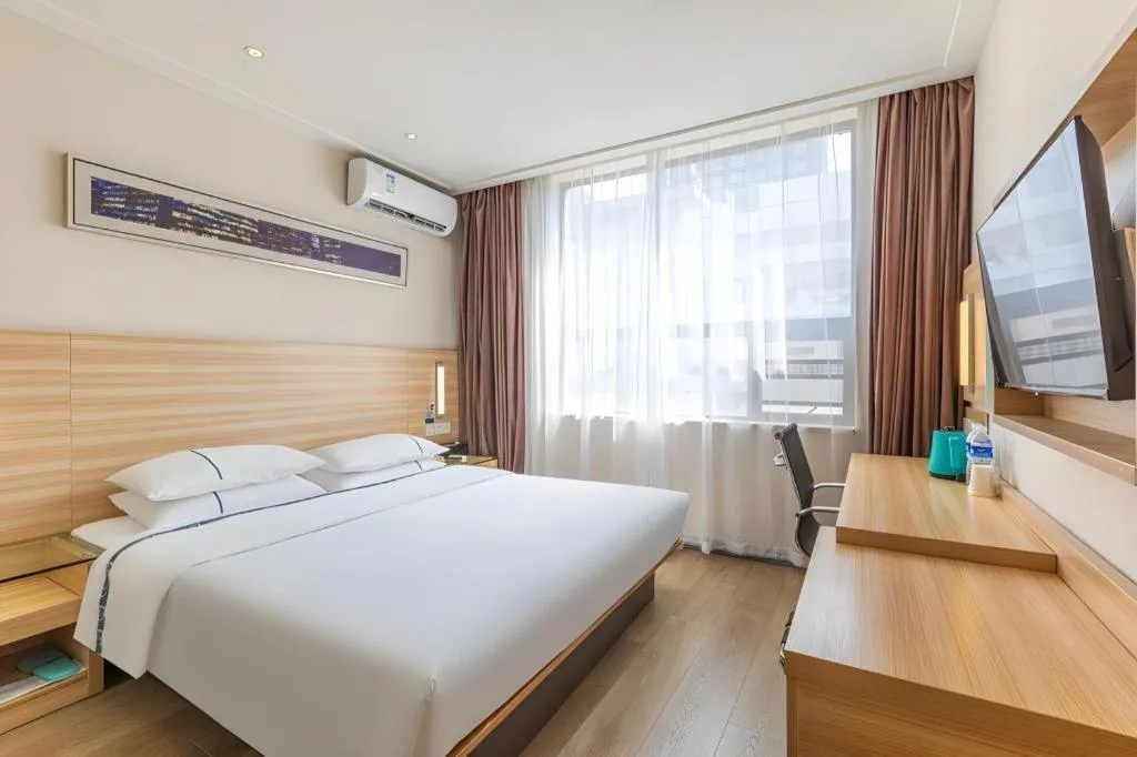 Bed in City Comfort Inn Wuhan Dream Times Jiedaokou