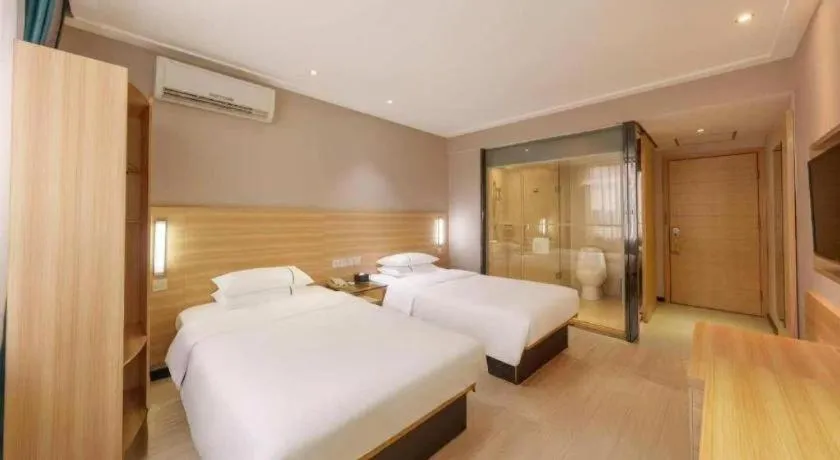 Bed in City Comfort Inn Wuhan Dream Times Jiedaokou