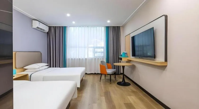 Bed in City Comfort Inn Wuhan Dream Times Jiedaokou