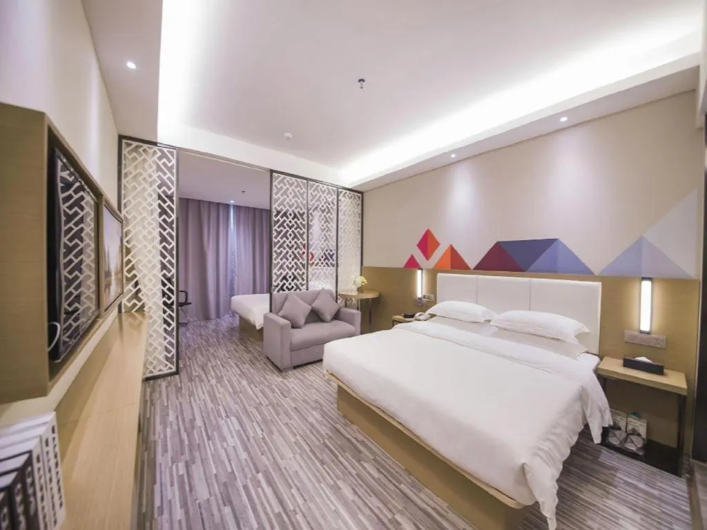 Bed in Borrman Hotel Guilin High-speed Railway North Station Evergrande Plaza