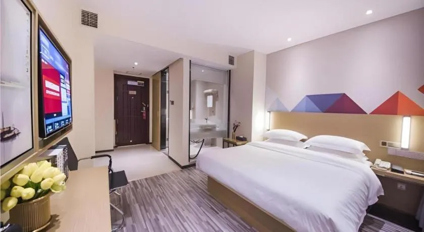 Bed in Borrman Hotel Guilin High-speed Railway North Station Evergrande Plaza