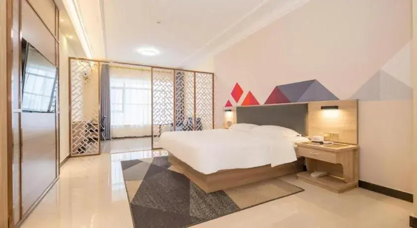 Bed in Borrman Hotel Guilin High-speed Railway North Station Evergrande Plaza Bed in Borrman Hotel Guilin High-speed Railway North Station Evergrande Plaza