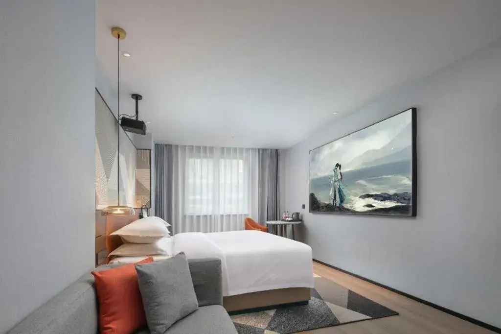 Bed in Borrman Hotel Qianjiang High-speed Railway Station Lobster City Bed in Borrman Hotel Qianjiang High-speed Railway Station Lobster City