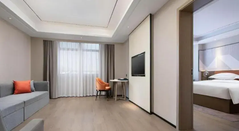 Bed in Borrman Hotel Qianjiang High-speed Railway Station Lobster City Bed in Borrman Hotel Qianjiang High-speed Railway Station Lobster City