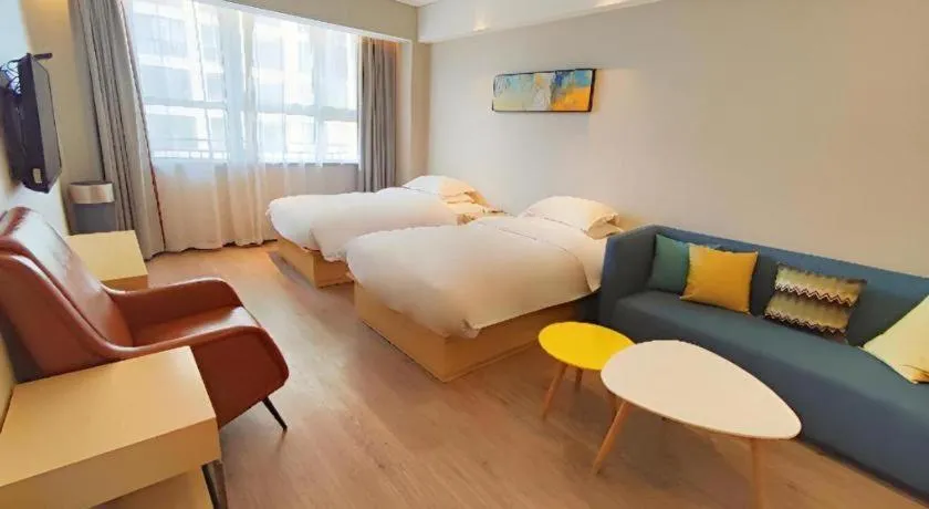 Bed in Echarm Hotel Xian Ming City Wall South Gate