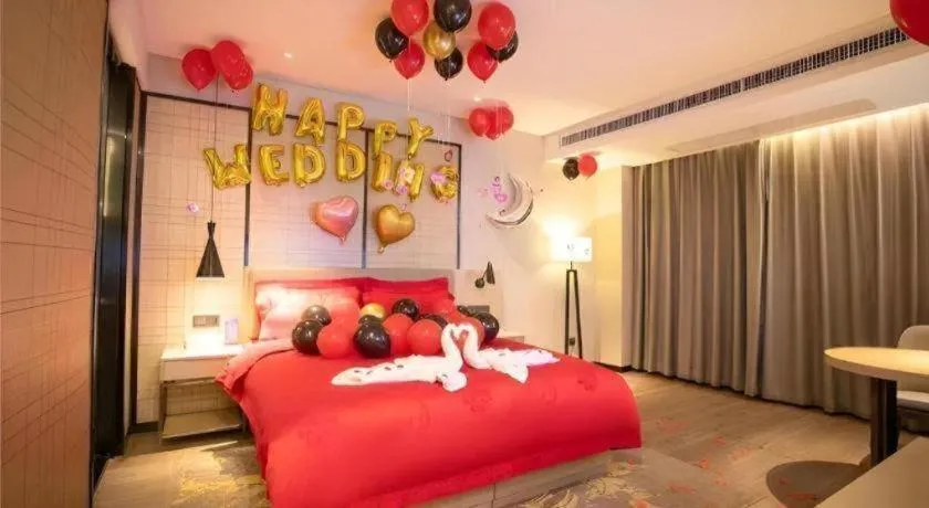 Bed in Echarm Hotel Xian Ming City Wall South Gate