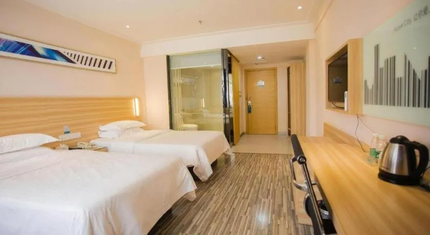 Bed in City Comfort Inn Wuhan Tianhe Airport Julong Avenue Metro Station