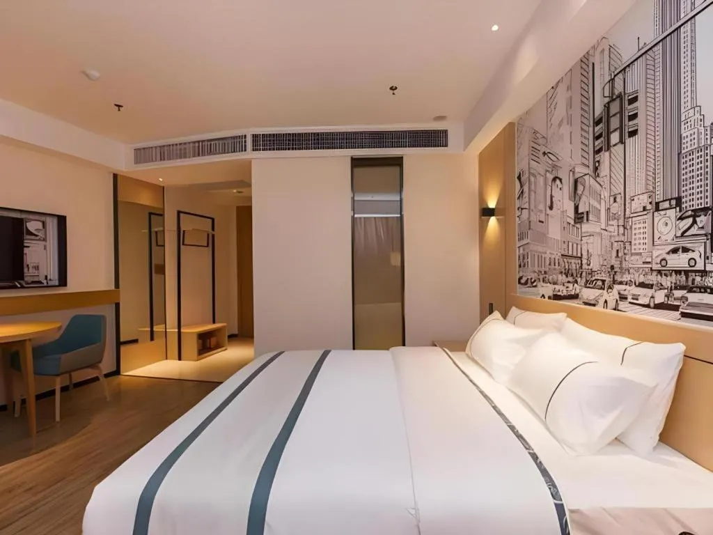 Bed in City Comfort Inn Tai'an Taishan Tianwai Village Hongmen