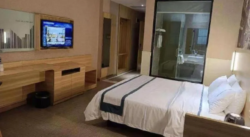 Bed in City Comfort Inn Jingzhou Railway Station Fantawild
