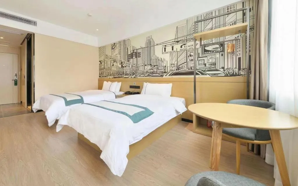 Bed in City Comfort Inn Wuhan Xinzhou Mo'er Cheng