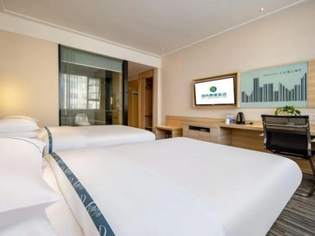 Bed in City Comfort Inn Hezhou High Speed Railway Station