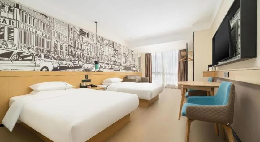 Bed in City Comfort Inn Nanning International Exhibition Jinhu Plaza