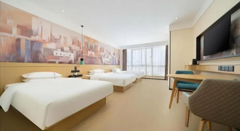 Bed in City Comfort Inn Nanning International Exhibition Jinhu Plaza