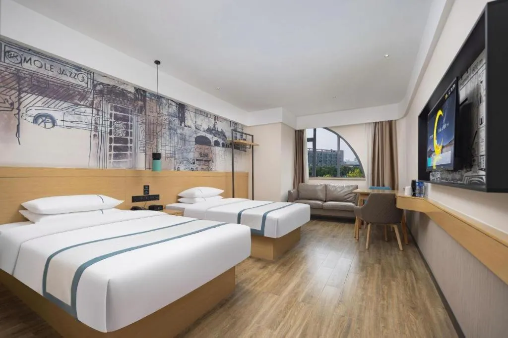 Bed in City Comfort Inn Yingcheng Walking Street