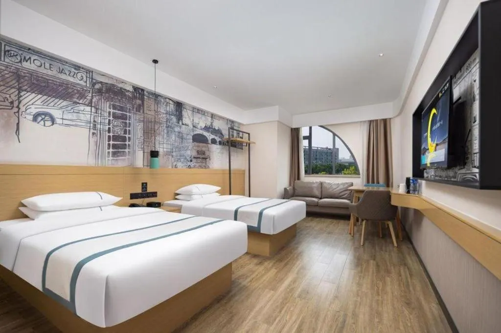 Bed in City Comfort Inn Yingcheng Walking Street