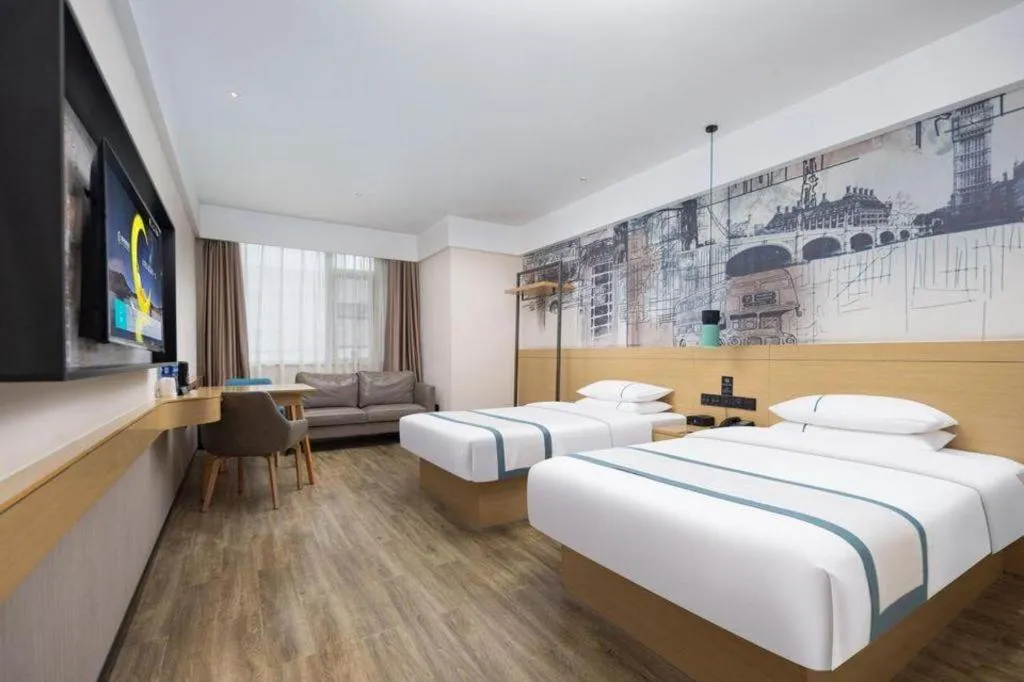 Bed in City Comfort Inn Yingcheng Walking Street