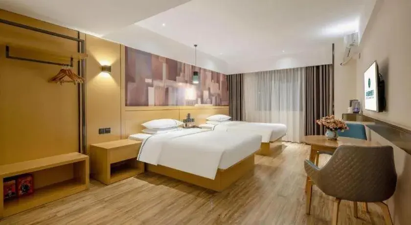 Bed in City Comfort Inn Hezhou Huangyao Ancient Town Bed in City Comfort Inn Hezhou Huangyao Ancient Town