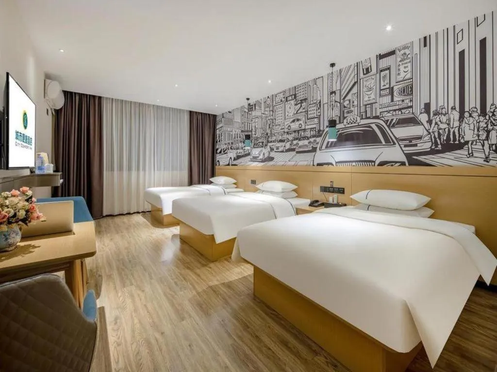Bed in City Comfort Inn Hezhou Huangyao Ancient Town