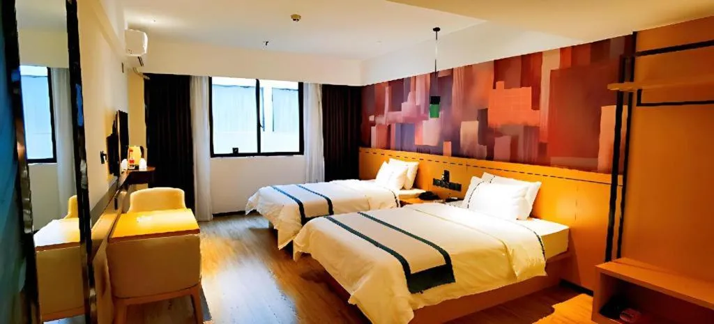 Bed in City Comfort Inn Hezhou Huangyao Ancient Town