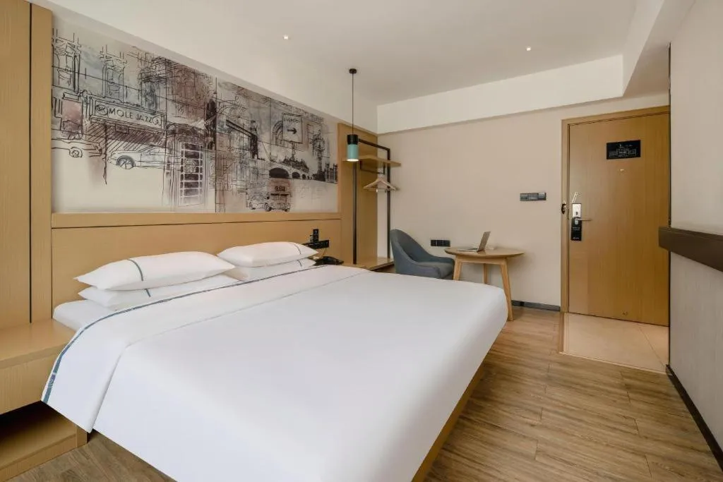 Bed in City Comfort Inn Hezhou Huangyao Ancient Town