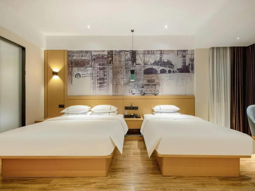 Bed in City Comfort Inn Hezhou Huangyao Ancient Town