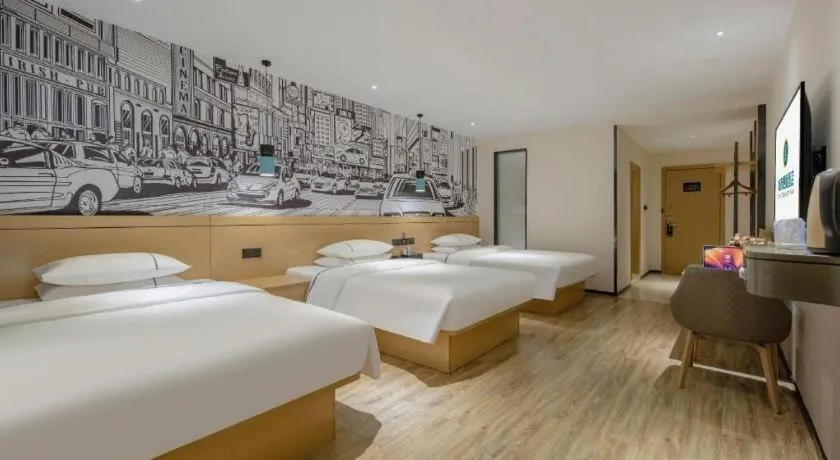 Bed in City Comfort Inn Hezhou Huangyao Ancient Town