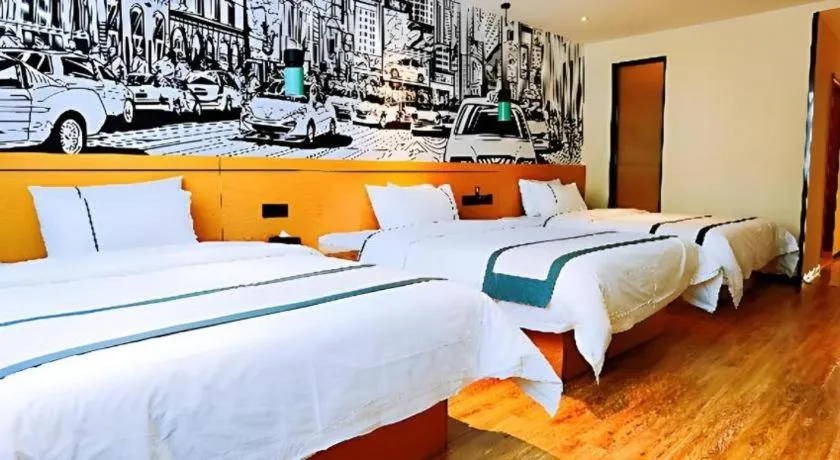 Bed in City Comfort Inn Hezhou Huangyao Ancient Town