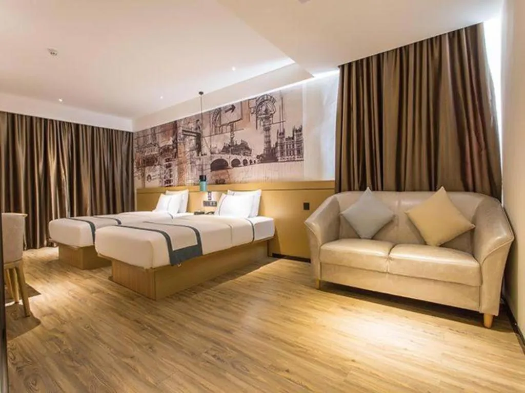 Bed in City Comfort Inn Liuzhou Chengzhong Wanda Haiguan