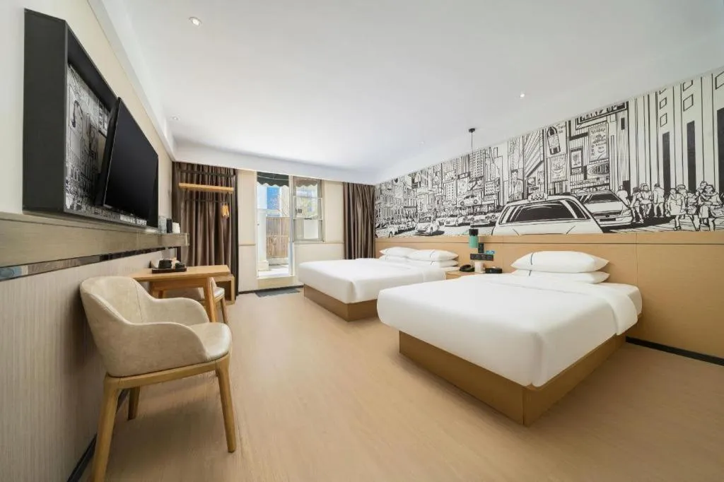 Bed in City Comfort Inn Liuzhou Chengzhong Wanda Haiguan