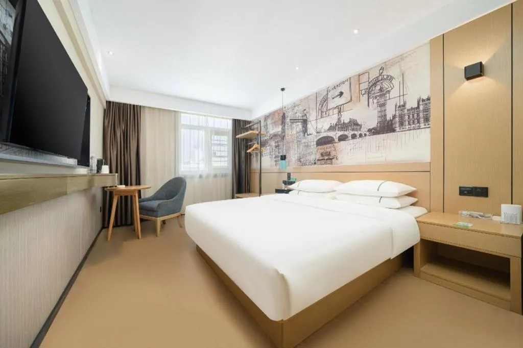 Bed in City Comfort Inn Liuzhou Chengzhong Wanda Haiguan