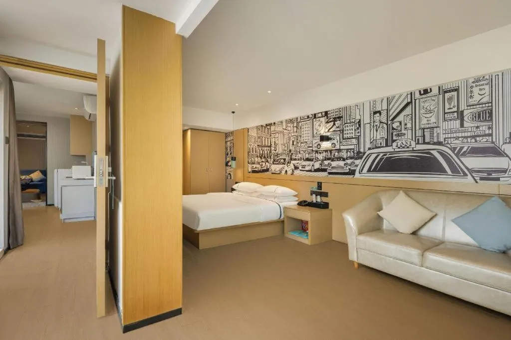 Bed in City Comfort Inn Liuzhou Chengzhong Wanda Haiguan
