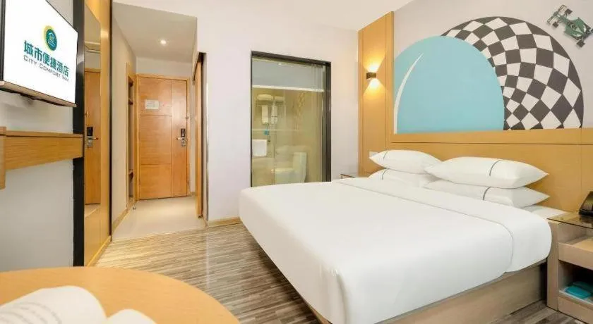 Bed in City Comfort Inn Liuzhou Baisha Bus Station Shengli Barbecue City