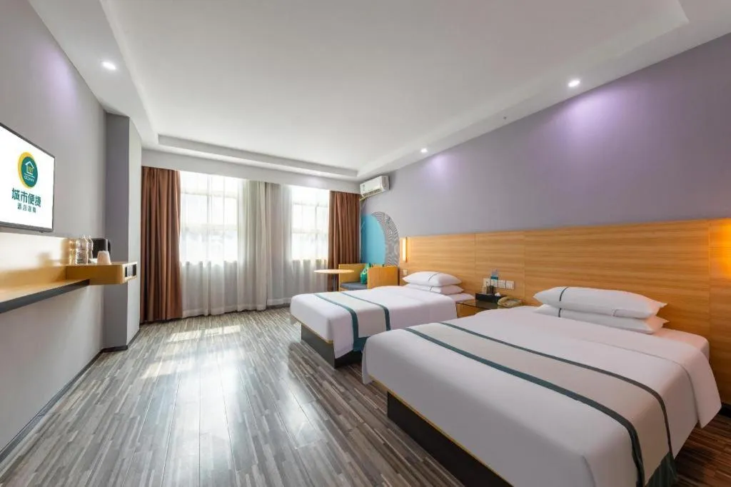 Bed in City Comfort Inn Huizhou Danshui High-speed Railway Huiyang Station