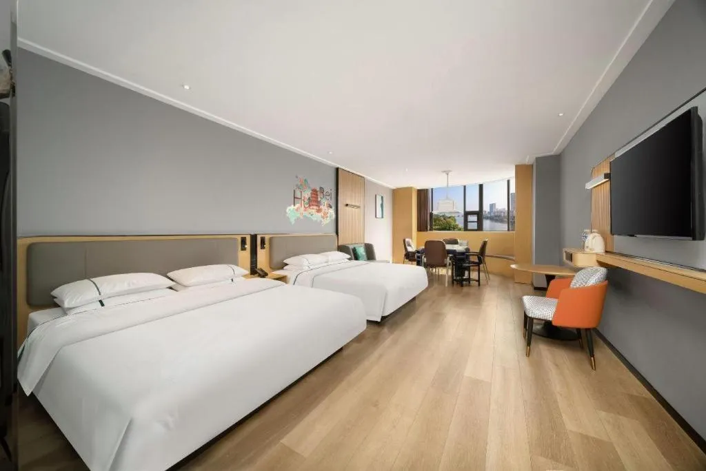 Bed in City Comfort Inn Huangshi Yangxin Mingyuewan Park