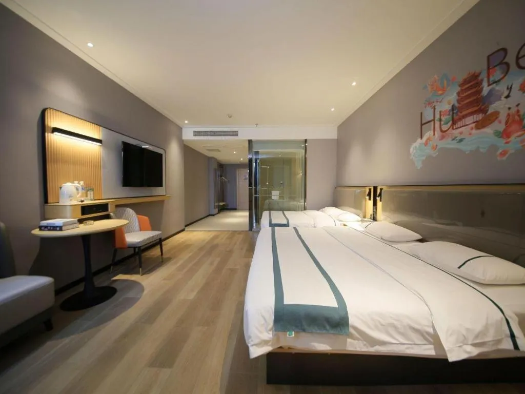 Bed in City Comfort Inn Huangshi Yangxin Mingyuewan Park