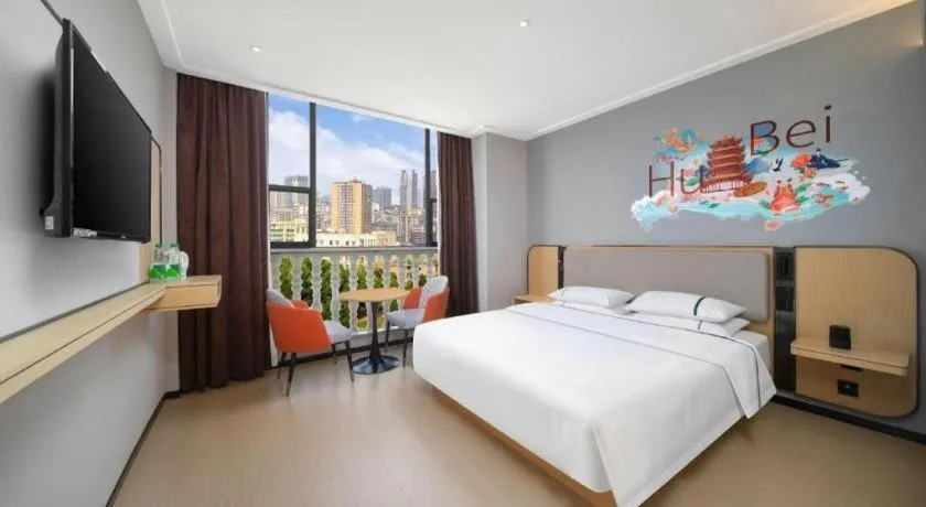 Bed in City Comfort Inn Huangshi Yangxin Mingyuewan Park